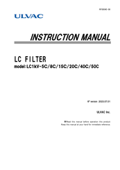 Ulvac LC1kV-8C Instruction Manual