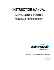 Multilink 016-015-20 Installation And Operation Manual