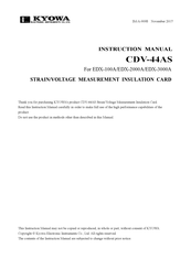 KYOWA CDV-44AS Instruction Manual