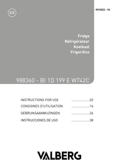 VALBERG BI 1D 199 E W742C Instructions For Use Manual