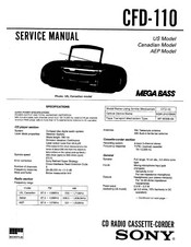 Sony MEGA BASS CFD-110 Service Manual