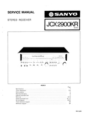 Sanyo JCX2900KR Service Manual