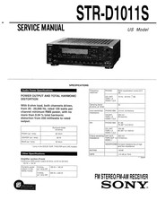 Sony STR-D1011S Service Manual