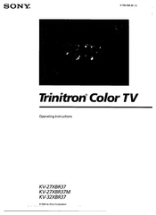 Sony Trinitron KV-27XBR37M Operating Instructions Manual