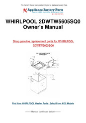 Whirlpool 2DWTW5605SQ0 User Instructions