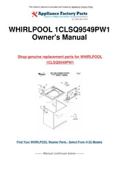 Whirlpool 1CLSQ9549PW1 User Instructions