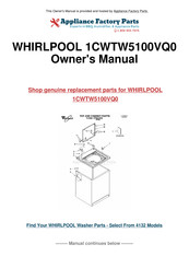 Whirlpool 1CWTW5100VQ0 User Instructions