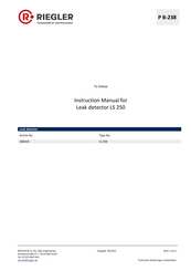 RIEGLER 206419 Instruction Manual