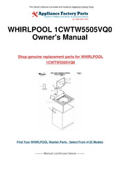 Whirlpool 1CWTW5505VQ0 User Instructions