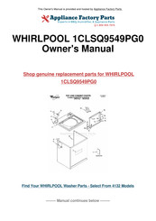 Whirlpool 1CLSQ9549PG0 User Instructions