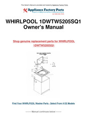 Whirlpool 1DWTW5205SQ1 User Instructions