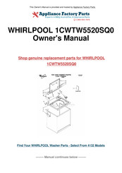 Whirlpool 1CWTW5520SQ0 User Instructions