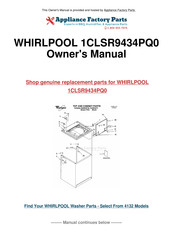 Whirlpool 1CLSR9434PQ0 User Instructions