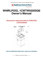 Whirlpool 1CWTW5505SQ0 User Instructions