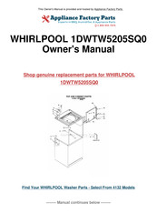 Whirlpool 1DWTW5205SQ0 User Instructions