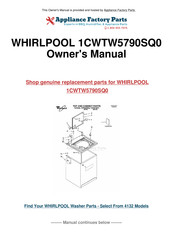 Whirlpool 1CWTW5790SQ0 User Instructions