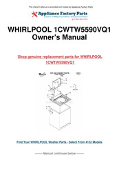 Whirlpool 1CWTW5590VQ1 User Instructions