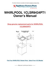 Whirlpool 1CLSR9434PT1 User Instructions