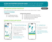 College Park ICON MICROPROCESSOR KNEE Quick Setup Manual