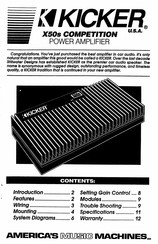 Kicker X50s Competition Owner's Manual