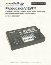 VADDIO ProductionVIEW 999-5000-001 Installation And User Manual