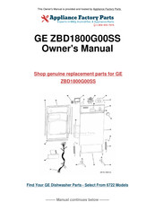 GE Monogram ZBD1800G Installation Instructions Manual