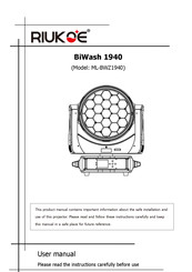 RIUKOE ML-BWZ1940 Installation Manual