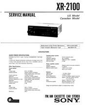 Sony XR-2100 Service Manual