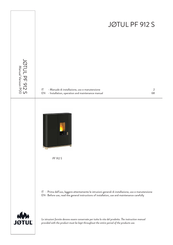 Jøtul PF 912 S Installation, Operation And Maintenance Manual