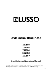 diLUSSO CE928BP Installation And Operation Manual