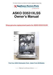 Asko D3531XLSS Use And Care Manual