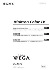 Sony Trinitron Wega KV-AR25M90 Operating Instructions Manual