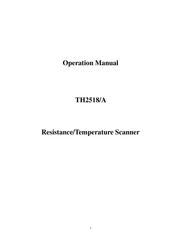 Tonghui TH2518A Operation Manual