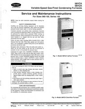 Carrier HEATING AND COOLING 58VCA Service And Maintenance Instructions
