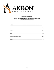 Akron PROVENGER STYLE 4116 Operating Instructions Manual