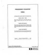 HP 5382A Operating And Service Manual