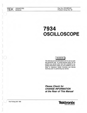 Tektronix 7934 Operator's Manual