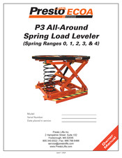 Presto Lifts P3 All-Around Spring Load Leveler Owner's Manual