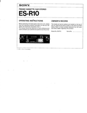 Sony ES-R10 Operating Instructions Manual