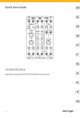 Behringer 110 VCO/VCF/VCA Quick Start Manual