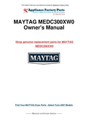 Maytag MEDC300XW0 Use And Care Manual