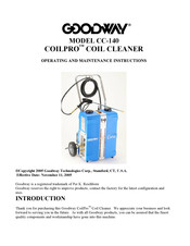 Goodway COILPRO CC-140 Operating And Maintenance Instructions Manual