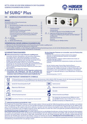 HAGER WERKEN hf SURG Plus Instructions For Use Manual