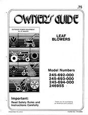 MTD 245-692-000 Owner's Manual