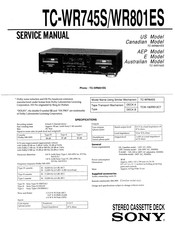 Sony TC-WR7459 Service Manual