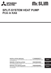 Mitsubishi Electric Mr.SLIM PCA-A24KA6 Installation Manual