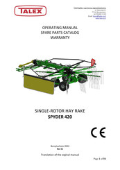 Talex SPYDER 420 Operating Manual