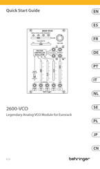Behringer 2600-VCO Quick Start Manual