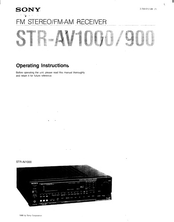 Sony STR-AV900 Operating Instructions Manual