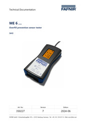 fafnir ME 6 Series Technical Documentation Manual
